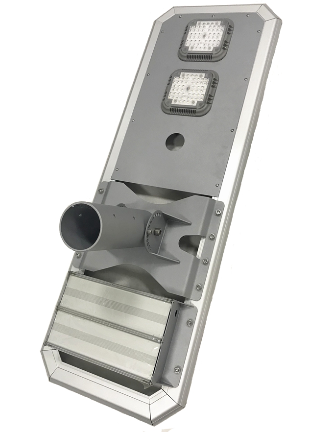 NEW Angle Adjustable Integrated Streetlight Aluminum Housing with Battery Case（Gray）